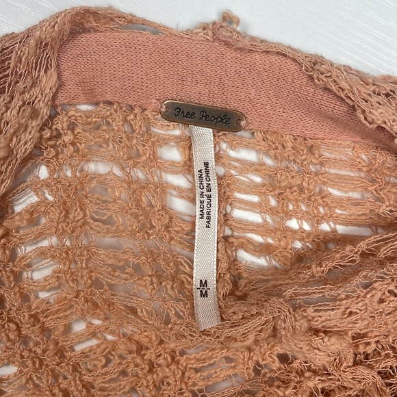 Free People In My Element Woven Bell Sleeve Knit Tunic Cardigan Sweater Medium - Picture 8 of 10